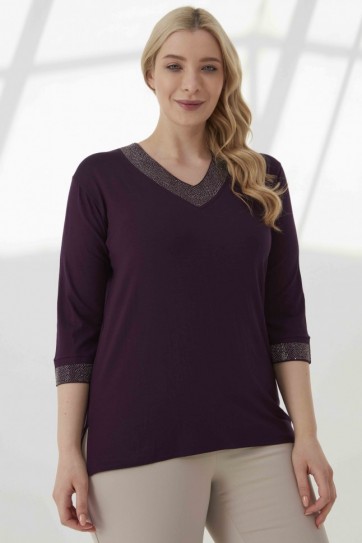 B.BD.V YK.TAŞLI PENYE BLUZ - 20KSL8811