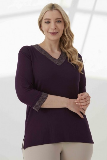 B.BD.V YK.TAŞLI PENYE BLUZ - 20KSL8811