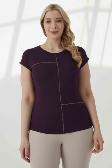 B.BD.ÖNÜ ŞERİT TAŞLI PENYE BLUZ