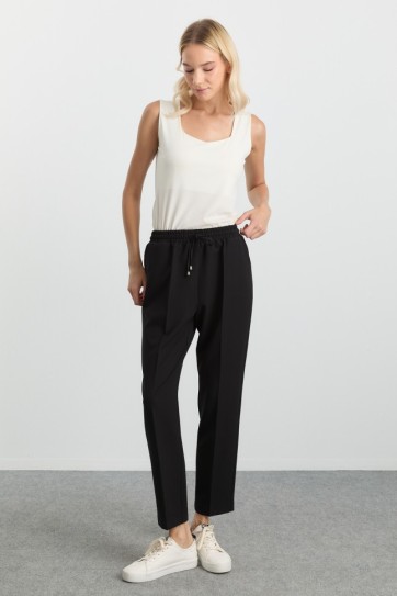 Beli Bağcıklı Boru Paça Pantolon