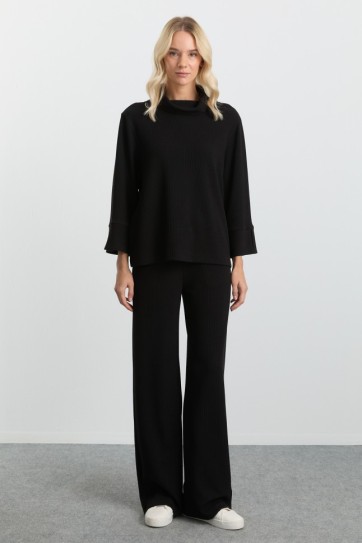 Bol Paça Kendinden Fitilli Pantolon