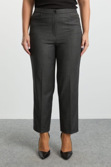 Büyük Beden Gizli Lastikli Kare Cep Kırçıllı Pantolon