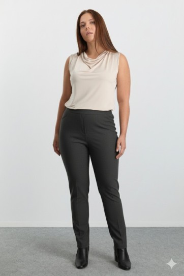 Büyük Beden Spor Cep Dar Paça Örme Pantolon