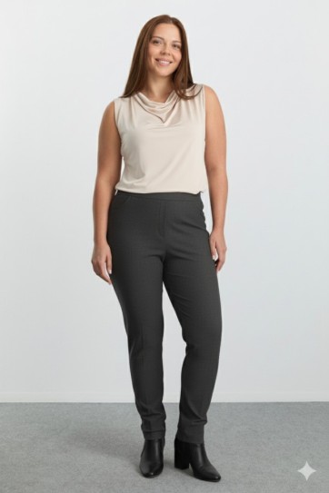 Büyük Beden Spor Cep Dar Paça Örme Pantolon