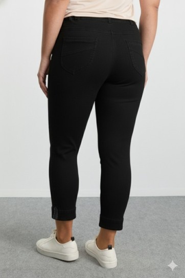 Büyük Beden Paçası Taşlı Kot Pantolon