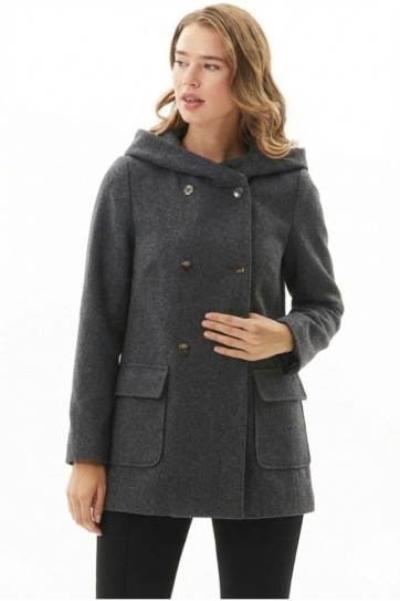 Kapüşonlu Önü Çıtçıtlı Kaban