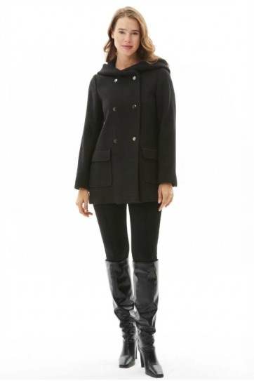 Kapüşonlu Önü Çıtçıtlı Kaban