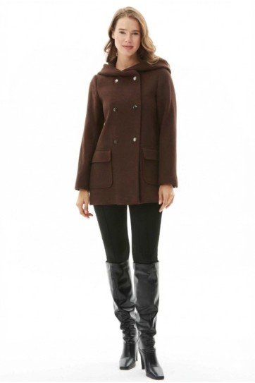 Kapüşonlu Önü Çıtçıtlı Kaban