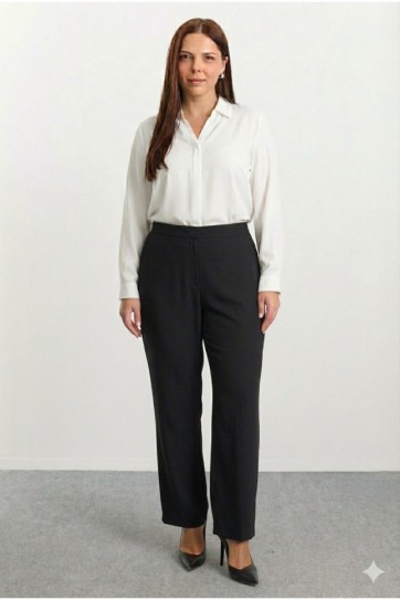 Büyük Beden Cepli Bol Paça Pantolon