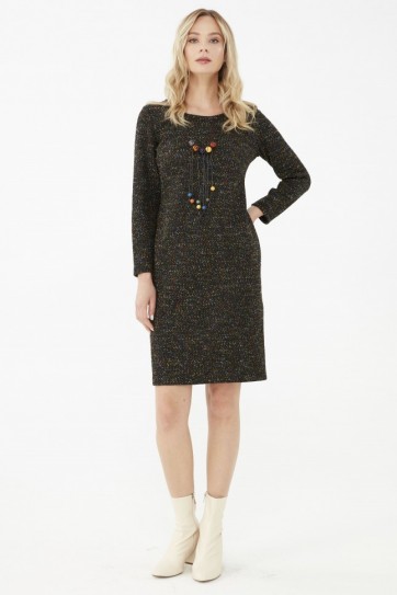 Kırçıllı Uzun Kol Elbise