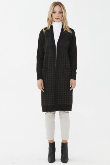 Kazayağı Desenli Triko Hırka