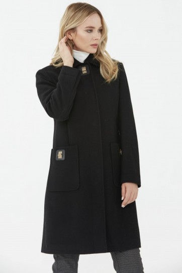 Şömizye Yaka Kilit Aksesuarlı Kaban