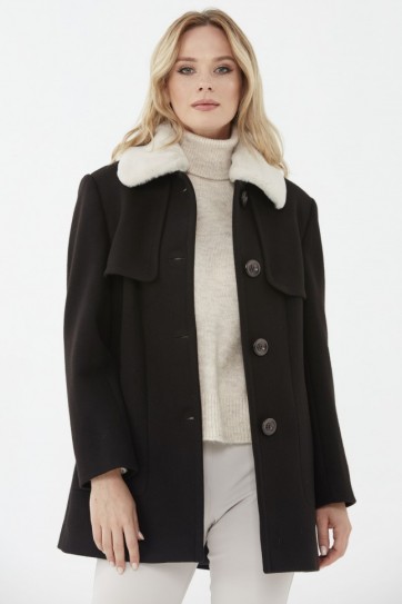 Rüzgarlıklı Şömizye Yaka Kaban