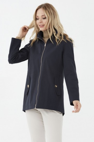 Dik Yaka Beli Büzgülü Trench