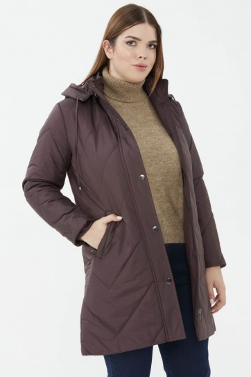 Büyük Beden Üçgen Kapitone Mont