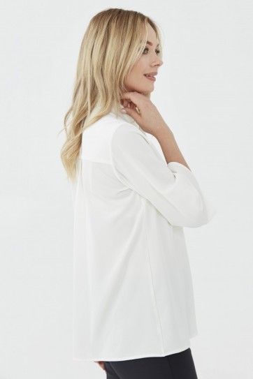 Yakası Kravatlı Geniş Kol Bluz
