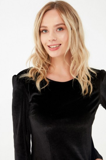 KOLLARI BÜZG.KADİFE ELBİSE - 20KSLN7841