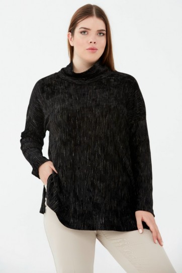 B.BD.DEGAJE YK.KADİFE FİTİLLİ BLUZ - 20KSLN8855