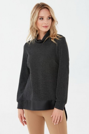 DERİ KOMB.YANI YIRT.SİMLİ BLUZ - 20KSLN8888