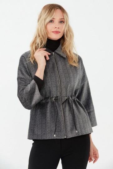 Beli Büzgülü Kadife Ceket