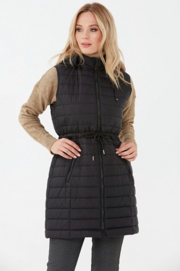 Beli Büzgülü Kapitone Yelek