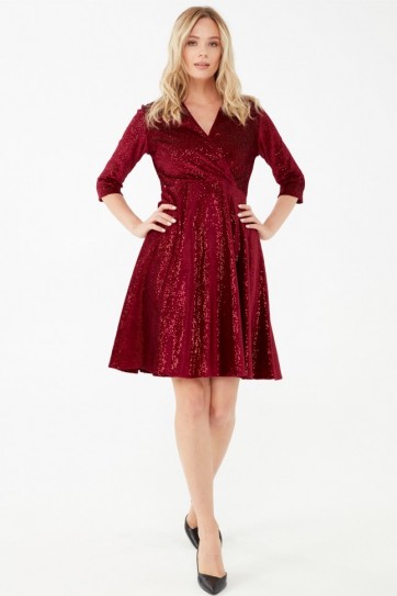 ÖNÜ KRUV.PULLU KADİFE ELBİSE - 20KSLN7849