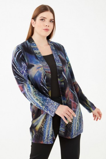 Büyük Beden Emprime Hırka