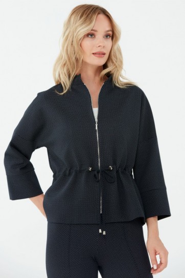 Beli Büzgülü Puantiye Ceket