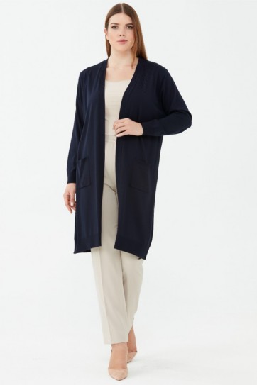 Cepli Triko Uzun Hırka