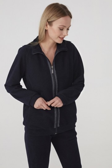 Dik Yaka Şerit Aksesuarlı Ceket