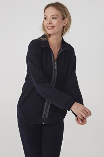 Dik Yaka Şerit Aksesuarlı Ceket