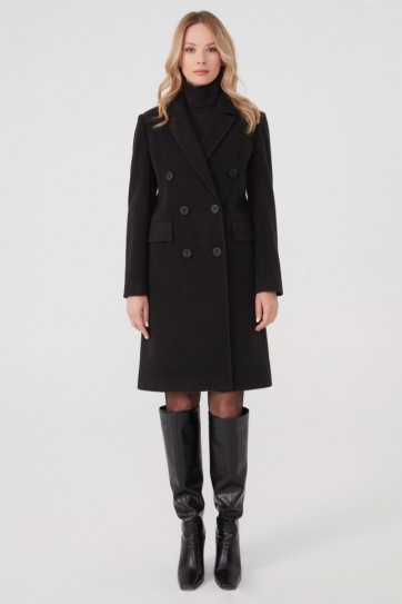 Erkek Yaka Kruvaze Balıksırtı Kaban