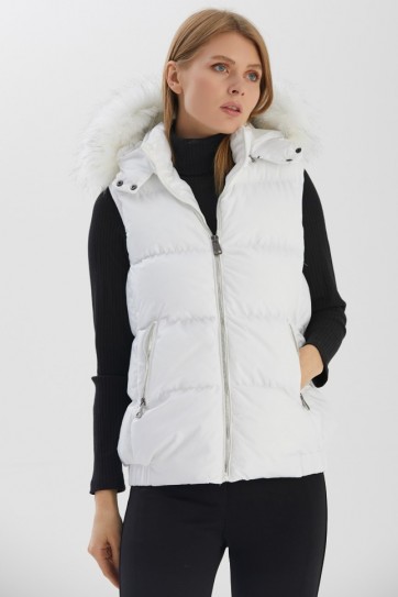 Etek Ucu Lastikli Kürklü Yelek