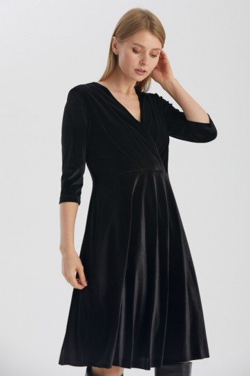 KRUV.ETEĞİ DÖK.KADİFE ELBİSE - 20KSLN7816