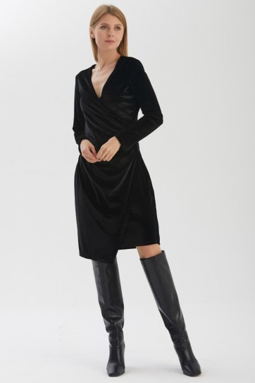 KRUV.V YK.KADİFE ELBİSE - 20KSLN7850