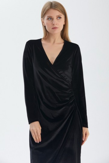 KRUV.V YK.KADİFE ELBİSE - 20KSLN7850