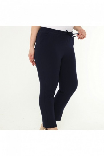 Büyük Beden Beli Lastikli Bağlamalı Pantolon