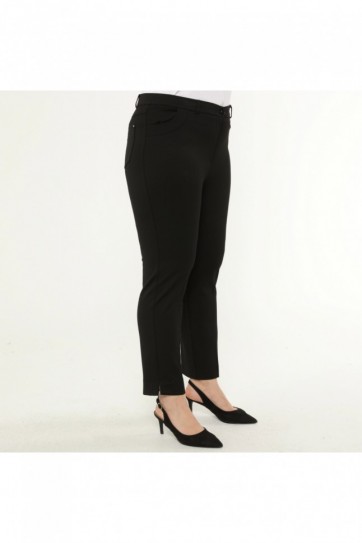 Büyük Beden Spor Cep Paçası Yırtmaçlı Pantolon