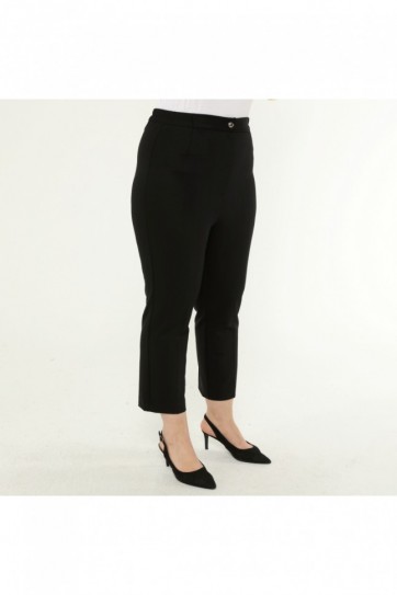 Büyük Beden Beli Lastikli Bilek Boy Pantolon