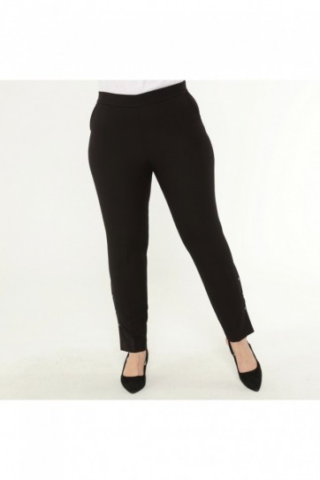 Büyük Beden Paçası Çıtçıtlı Pantolon