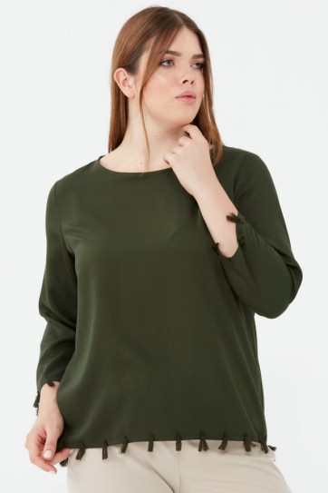 Büyük Beden Püsküllü Bluz