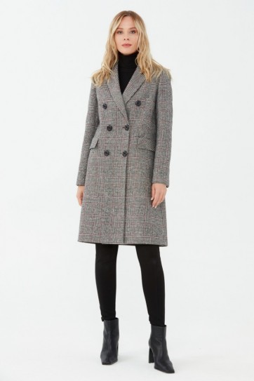 Kruvaze Erkek Yaka Ekose Kaban