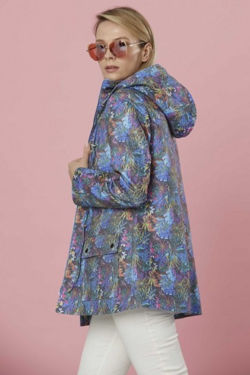 Beli Büzgülü Emprime Trençkot