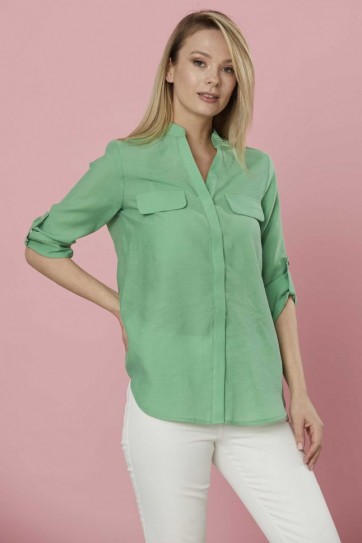 Hakim Yaka Kapak Cep Gömlek