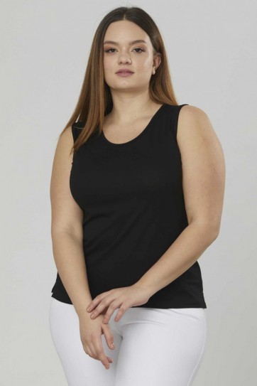 Büyük Beden Sıfır Yaka Penye Atlet