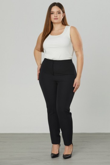 Büyük Beden Cepsiz Boru Paça Pantolon