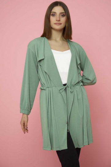 Önü Dökümlü Beli Büzgülü Hırka