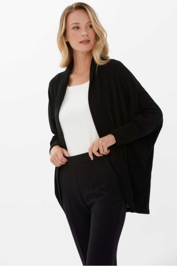 Yakası Katlamalı Triko Hırka