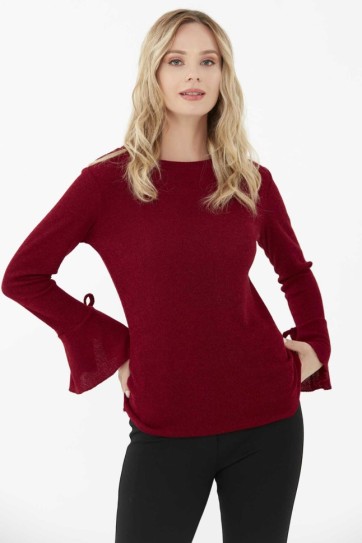 Kolu Volanlı Triko Bluz