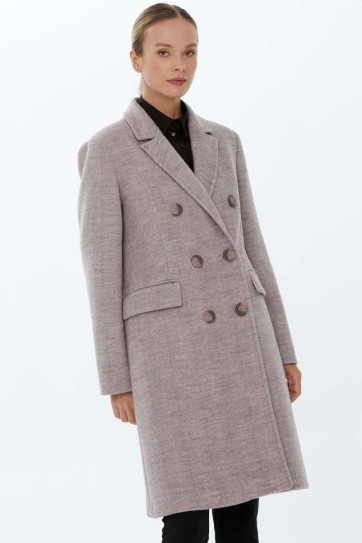 Erkek Yaka Kruvaze Kaban